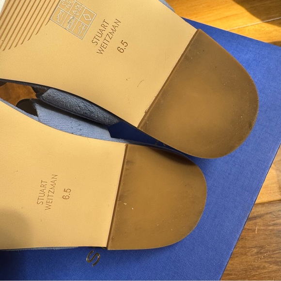 NWT Stuart Weitzman Blue Santorini Scallop Slide Sandal Sz 6,5 - Picture 12 of 12